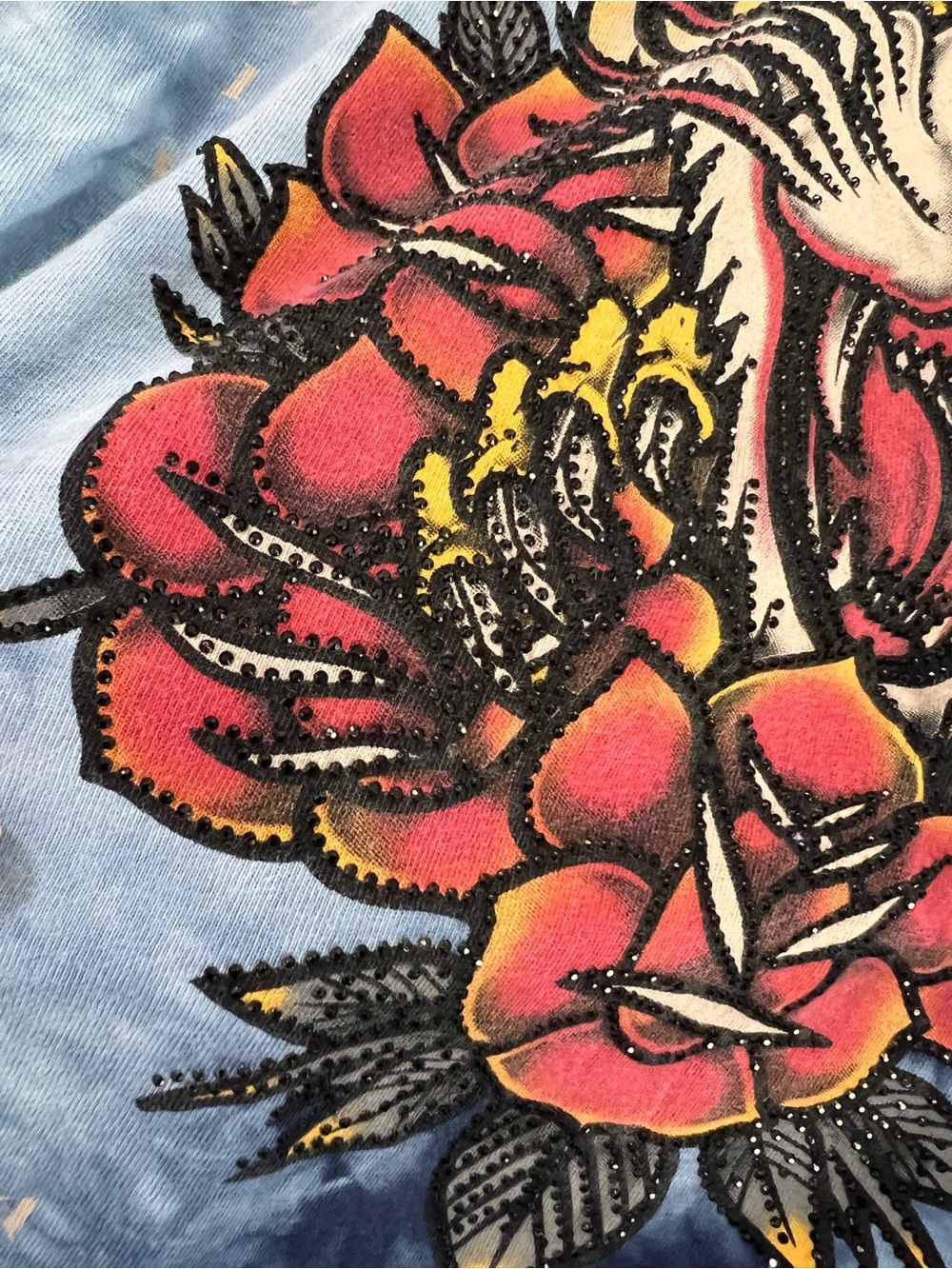 Affliction T Shirt Men’s XL Tie Dye Tiger Studded Roses Rhinestones B24 - Picture 10 of 10